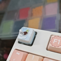 1pc Ice Blue Coconut Mousse Artisan Clay Food Keycaps ESC MX for Mechanical Gaming Keyboard